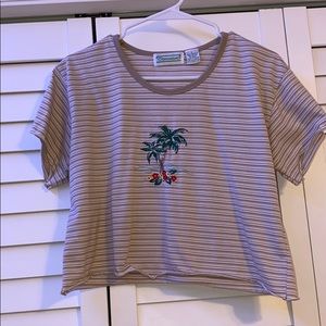 cropped embroidered t-shirt
